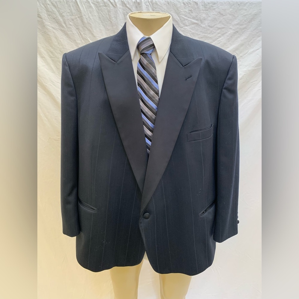 VTG Christian Dior Monsieur Men’s Size 56S Navy Blue One Button Formal Blazer